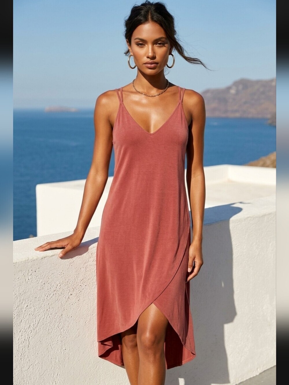 Lush Women's High Low Dress in Rust Size Medium